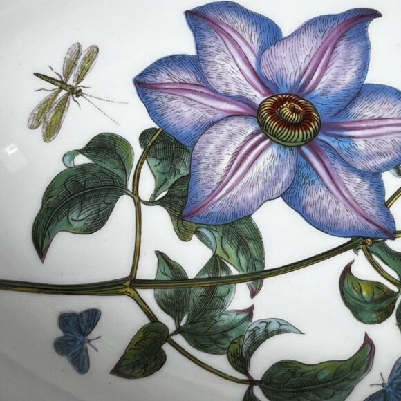 Portmeirion Botanic Garden Deep Oval Serving Bowl Dish 9" Clematis England Vtg. - Picture 6 of 10